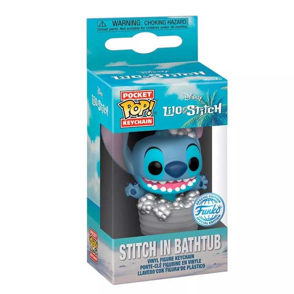 POP! Kľúčenka Stitch in Bathtub (Lilo & Stitch)