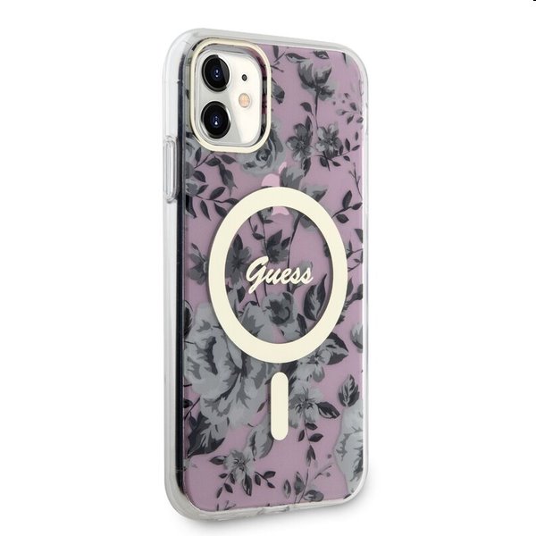 Zadný kryt Guess PC/TPU Flowers IML MagSafe for Apple iPhone 11, ružová Zadný kryt Guess PC/TPU Flowers IML MagSafe for Apple iPhone 11, ružová