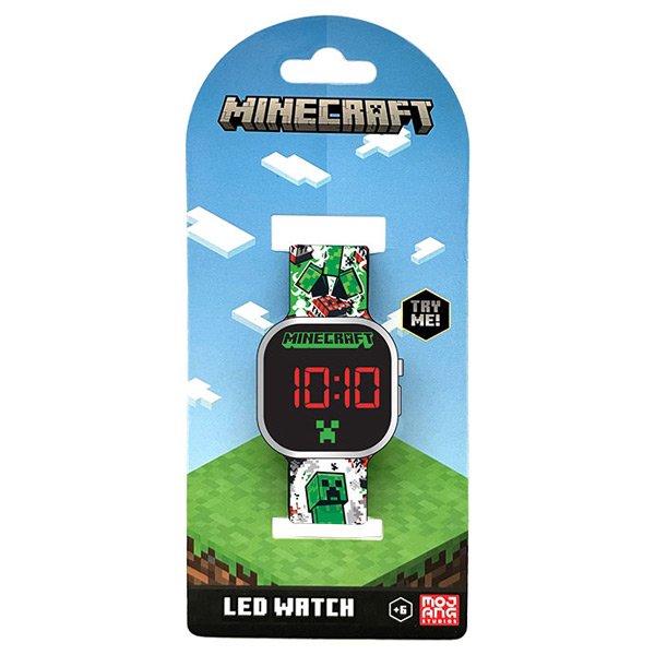 Kids Licensing detské LED hodinky Minecraft v.2, zelené