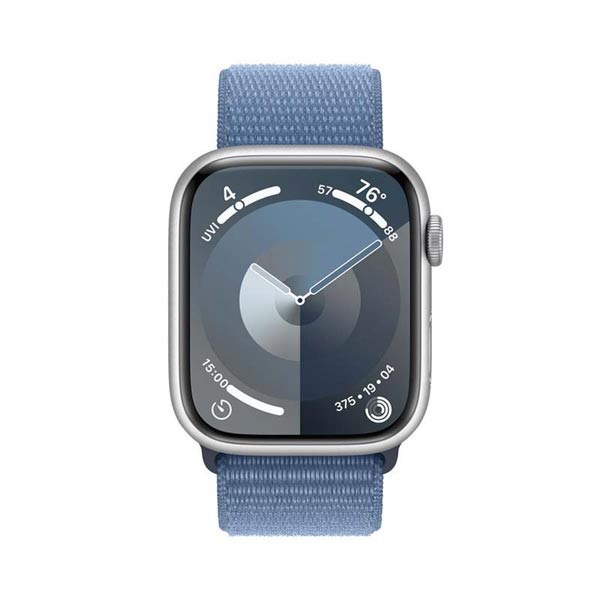 Apple Watch Series 9 GPS 41mm strieborná , hliníkové puzdro so športovým remienkom ľadová modrá