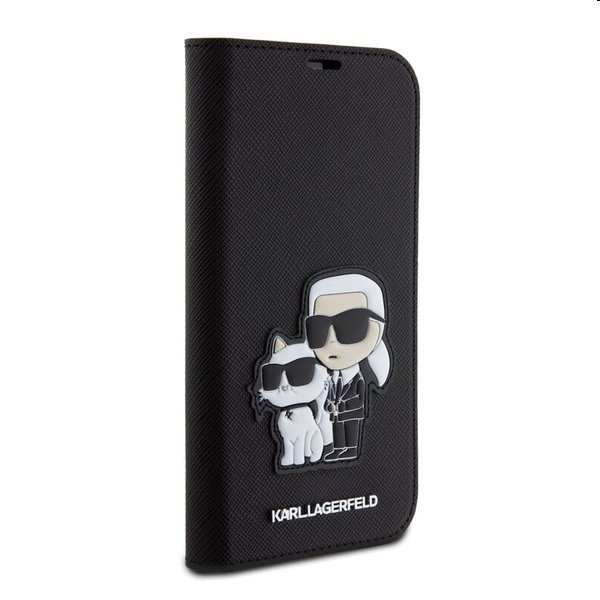 Zadný kryt Karl Lagerfeld PU Saffiano Karl and Choupette NFT Book pre Apple iPhone 15, čierna