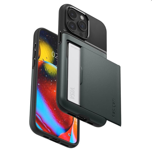 Zadný kryt Spigen Slim Armor CS pre Apple iPhone 15 Pro, tmavozelená Zadný kryt Spigen Slim Armor CS pre Apple iPhone 15 Pro, tmavozelená