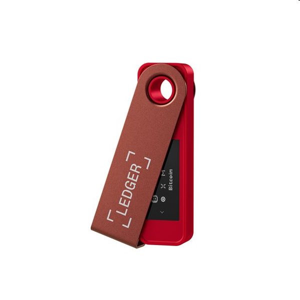 Ledger Nano S Plus hardvérová peňaženka na kryptomeny, ruby red