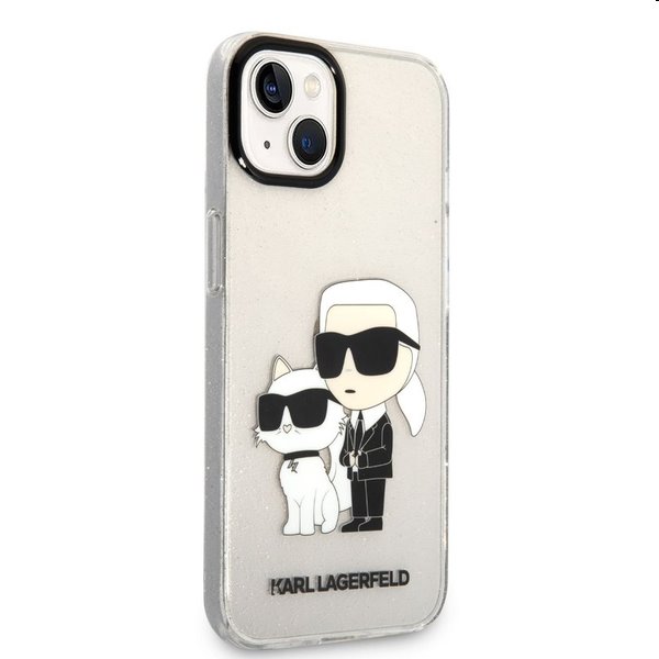 Zadný kryt Karl Lagerfeld IML Glitter Karl and Choupette NFT pre Apple iPhone 13, transparentná