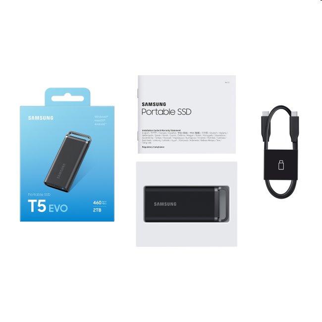 Samsung SSD disk T5 EVO, 4 TB, USB 3.2, čierna