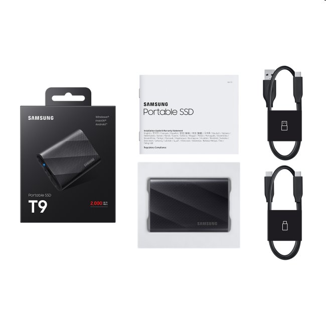 Samsung SSD disk T9, 2 TB, USB 3.2, čierna