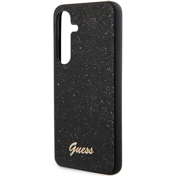 Zadný kryt Guess Glitter Flakes pre Samsung Galaxy S24 Plus, čierna