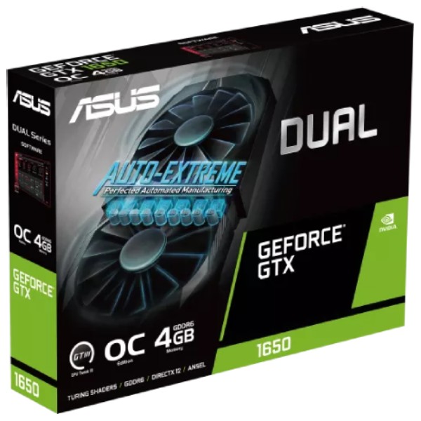 ASUS Dual GeForce GTX 1650, OC, 4 GB, GDDR6