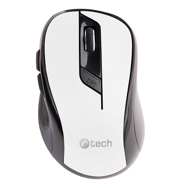 Bezdrôtová myš C-Tech WLM-02, USB, 1600 dpi, biela