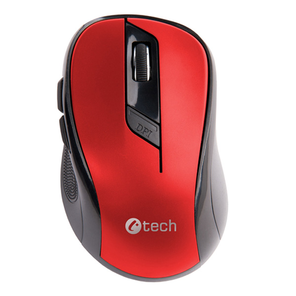 Bezdrôtová myš C-Tech WLM-02, USB, 1600 dpi, červená