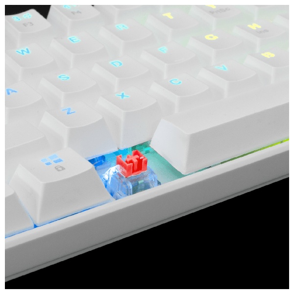 White Shark mechanická herná klávesnica SHINOBI, US, červený switch, biela