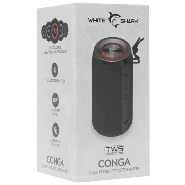 White Shark CONGA Bluetooth reproduktor, čierny