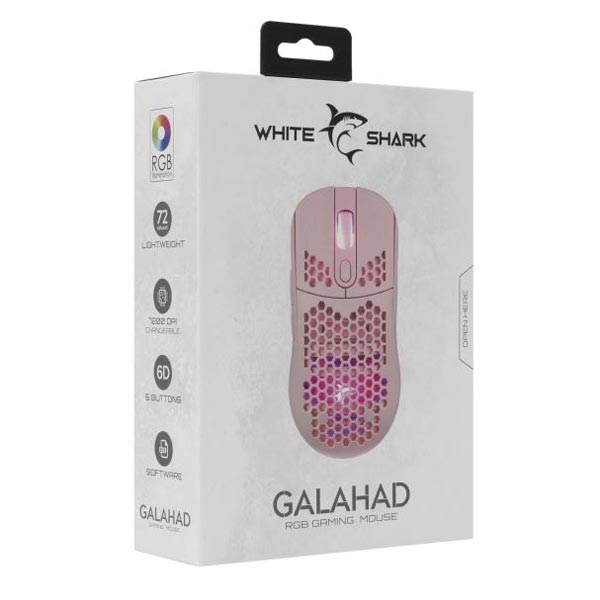 White Shark Gaming mouse GALAHAD, 7200 dpi, ružová