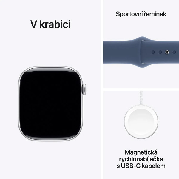 Apple Watch Series 10 GPS + Cellular 46mm Strieborné hliníkové s denimovým športovým remienkom - M/L