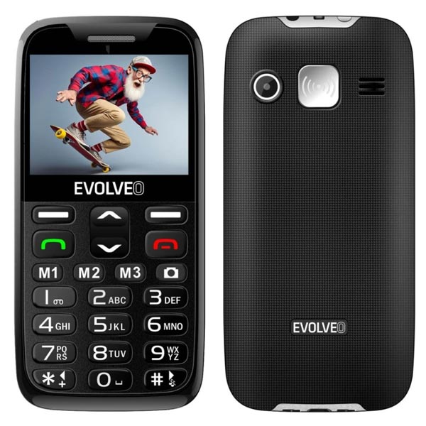 Evolveo EasyPhone XR, mobilný telefón pre seniorov s nabíjacím stojanom, čierny