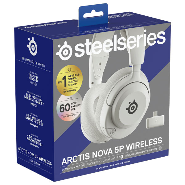 Steelseries Arctis Nova 5P pre Playstation, biele