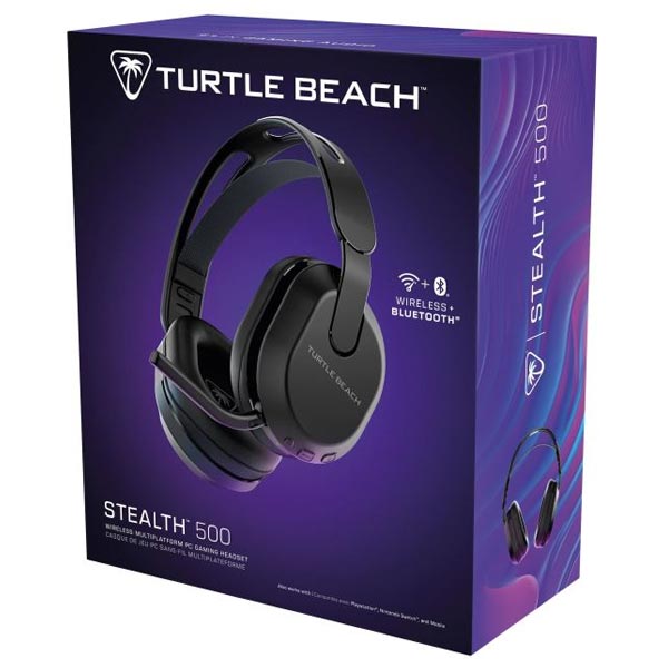 Turtle Beach bezdrôtové herné slúchadlá STEALTH 500, PC, PS5/ PS4, Nintendo Switch, Bluetooth, čierne