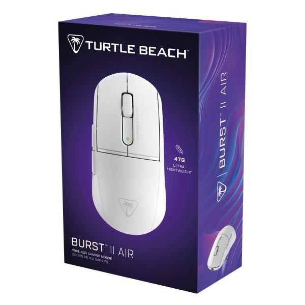 Turtle Beach Burst II Air bezdrôtová herná myš, 26.000 DPI, 2,4 GHz, biela