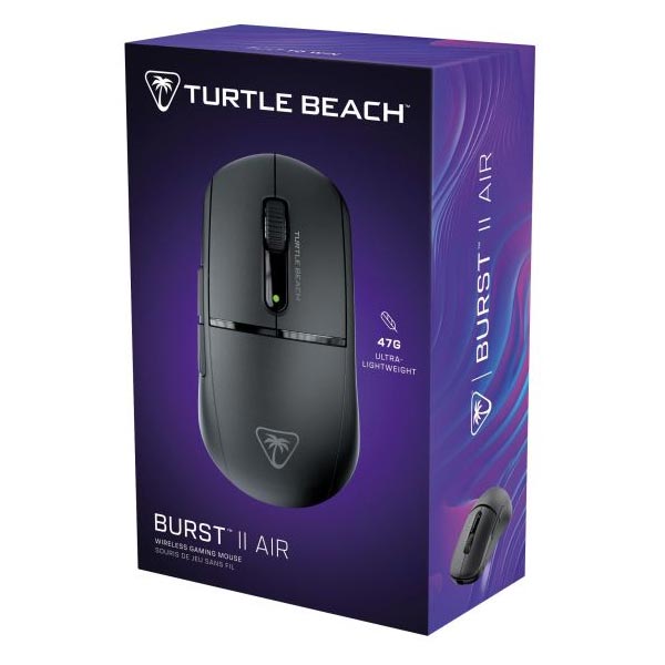 Turtle Beach Burst II Air bezdrôtová herná myš, 26.000 DPI, 2,4 GHz, čierna