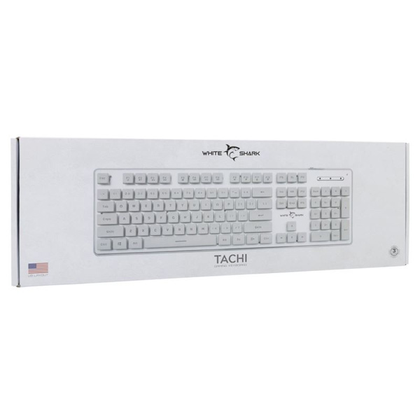 White Shark Gaming membrane keyboard TACHI, US, white