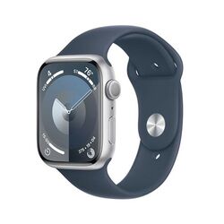 Apple Watch Series 9 GPS 45mm strieborná , hliníkové puzdro so športovým remienkom burková modrá - S/M na pgs.sk