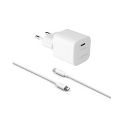 FIXED Mini nabíjací set USB-C výstupom a USB-C/Lightning, PD, MFI, 1 m, 20 W, biela - OPENBOX (Rozbalený tovar s plnou na pgs.sk