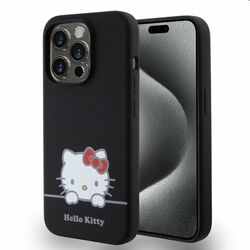 Zadný kryt Hello Kitty Liquid Silicone Daydreaming Logo pre Apple iPhone 15 Pro Max, čierna | pgs.sk