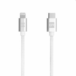 ER POWER Dátový a nabíjací kábel USB-C/Lightning, MFi, 2 m, biely foto