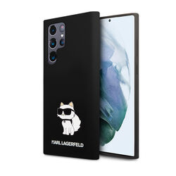 Zadný kryt Karl Lagerfeld Liquid Silicone Choupette NFT pre Samsung Galaxy S24 Ultra, čierny | pgs.sk