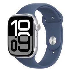 Apple Watch Series 10 GPS 46mm Strieborné hliníkové s denimovým športovým remienkom - M/L