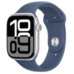 Apple Watch Series 10 GPS + Cellular 46mm Strieborné hliníkové s denimovým športovým remienkom - M/L